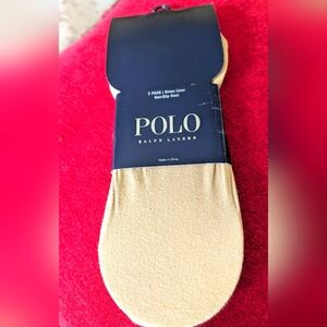 NWT POLO RALPH LAUREN CREAM DRESS LINER LIGHTWEIGHT SOCKS